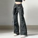 thumbnail image 3 of Pantalones Y2K Pantalones Largos Vintage Mujer Pantalones Holgados Negros con Bolsillos Grandes (Negro S) Kuymtek Negro T S para Mujer, 3 of 6