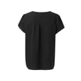 thumbnail image 7 of SHIBEVER Blouse Dressy Casual V Neck Petal Sleeve Summer Shirts for Women Casual Loose Tee Fashion Work Shirt Chiffon Tops Solid Color Black Size L, 7 of 7