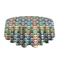 thumbnail image 5 of Colorful Skull Pattern Round Tablecloth 60"x60",Wrinkle Wipeable Table Cloth for Kitchen Dining Room Picnic Patio Party, 5 of 6