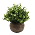 thumbnail image 2 of Artificial Eucalyptus Topiary Plant, Faux Cream White Greenery in Dark Gray Pot, Mini Table Fake Plant for Home, Office, Desk Decoration, Centerpiece and Gift, 2 of 7