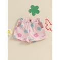 thumbnail image 5 of Douhoow Summer Toddler Girls Floral Denim Shorts 0-4T Kids Elastic Waist Strawberry Print Jeans Shorts with Pockets, 5 of 9