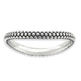 thumbnail image 1 of Sterling Silver Stackable Expressions Polished Antiqued Wave Ring Size 7, 1 of 3