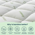 thumbnail image 5 of Sleep Zone Bamboo Mattress Topper California King with Deep Pockets, Soft Breathable Mattress Pad, White, 5 of 14