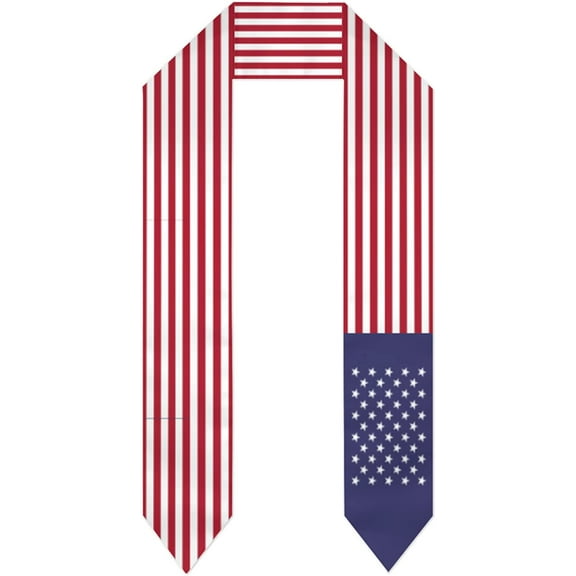 DABOYOZHZH American United States USA Flag Graduation Shawl Sash Stole Wraps Scraf For International Study Pride Women Men