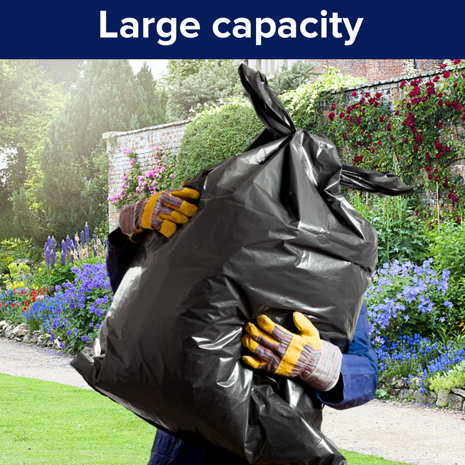 100 packs-55-60 Gallon Heavy Duty Trash Can Bags - 2 Mil Thickness, Ultra Durable, Leak Proof, Black - Ideal for Kitchen, Commercial, Building, Sanitation, Hotel, Property - Made in the USA…