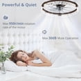thumbnail image 4 of Ventilador de Techo LEDIARY 20" Perfil Bajo con Luz y Control Remoto Marrón, 4 of 7