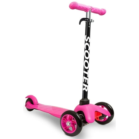 Den Haven Kids Deluxe 3 Wheel Glider Scooter with Kick n Go, Lean 2 Turn, Step 4 Brake -