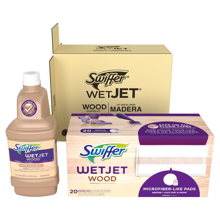 Swiffer WetJet Wood Floor Cleaner Refill Pack, 20 Pads + Solution photo 5
