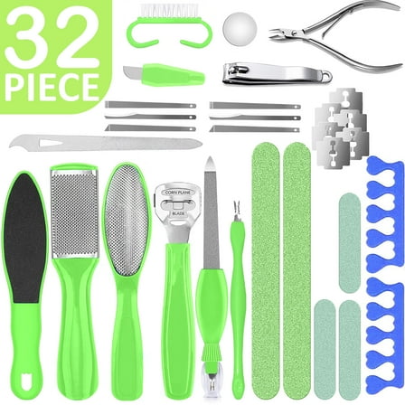Dr. Entre's 32-Piece Professional Pedicure Kit: 32 Pedicure Tools Supplies Set, Callus Remover for Feet, Foot File, Nail File Buffer, Foot Spa Products, EntreFeet