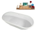 thumbnail image 5 of 67" Streamline B-484-217-WH Soaking Matte White Freestanding Tub and Tray With Internal Drain in Glossy White, 5 of 10