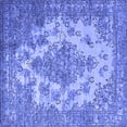 thumbnail image 1 of Ahgly Company Indoor Square Oriental Blue Industrial Area Rugs, 4' Square, 1 of 4