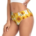 thumbnail image 2 of Fotbe White Marble Pattern Sunflower Calzones Estampados para Mujer – Ropa Interior de Algodón, Cómoda, Suave y Elástica-Small, 2 of 6