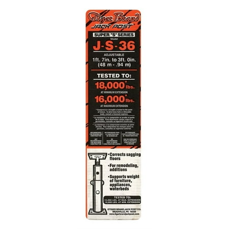 Tiger Brand Jack - Tiger Brand Jack Post JS-36 Jack Post, 15-Gauge, Adjusts From 1' 7