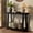 43.5"Black, variant on 43.5" Modern Oak Console Table with Thick Top & 2-Tier Open Storage. Sturdy Narrow Design for Entryway, Behind Couch, or Bedroom.