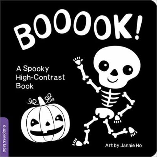 Pre-Owned Booook! a Spooky High-Contrast Book: A High-Contrast Board Book That Helps Visual Development in Newborns and Babies While Celebrating Halloween (Board book) 1728279445 9781728279442