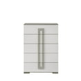 thumbnail image 3 of Olivia Contemporary Style Chest with Metallic Accents Made with wood in White, 3 of 5