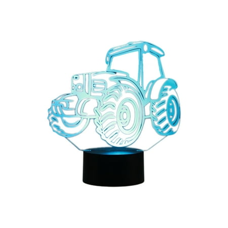 

DFDLU 3D Tractor Night Night Lamp 7 Color Night Light Touch Control Acrylic Night Lamp Home Bedroom Living Room Decoration