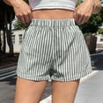thumbnail image 5 of Women's Striped Print Shorts High Waisted Elastic Waist Wide Leg Loose Casual Shorts S, 5 of 9