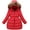 Red, variant on YOUI-GIFTS Girls Winter Parka Down Coat Puffer Jacket Tutu Overcoat with Fur Hood 4-10T