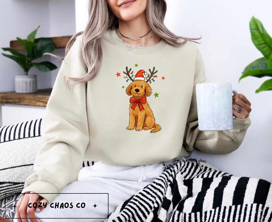 Christmas Goldendoodle Sweatshirt Xmas Dog Shirt Dog Sweatshirt Dog Sweater Gifts For Dog Lovers Pet Shirt