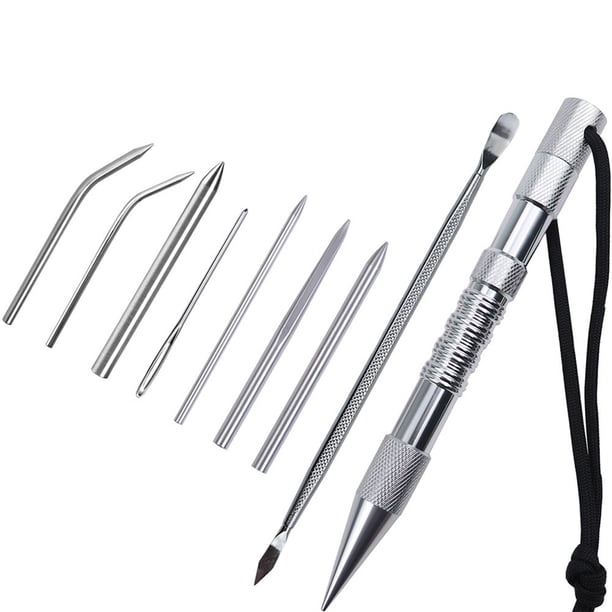 Soidarity Marlin Set Agujas de cordones Acero inoxidable Profesional Pequeña artesanía Costura Reutilizable Extraíble Tejer Pin Trabajo de cuero carpas 9 piezas astilla Soidarity OD023335-04B