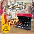thumbnail image 2 of Nostalgia Game Day 270W Bratwurst and Sausage Grill with Oil Drip Tray, 5-Link Capacity, Red, 2 of 6