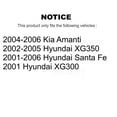 thumbnail image 2 of Positive Plus Front Rear Semi-Metallic Brake Pads Kit for Car Hyundai Santa Fe Kia Amanti XG350 XG300 KPF-100396, 2 of 8