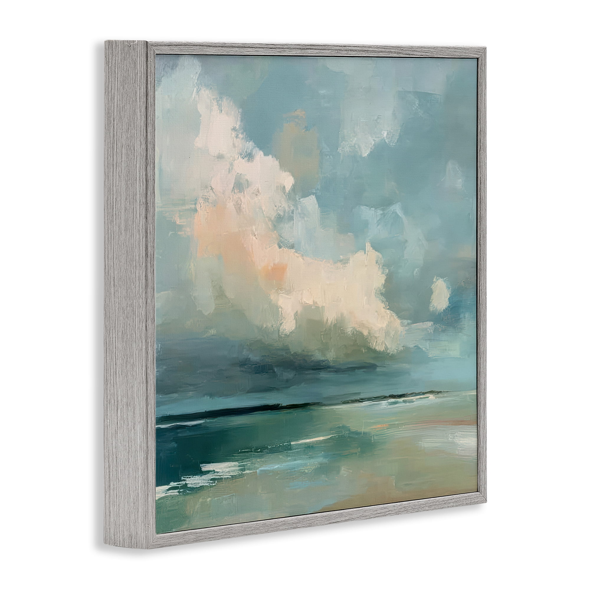 Stupell Industries Stormy Beach with Overhead Clouds Gray Framed Giclee Art, design by Kim Curinga
