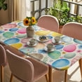 thumbnail image 3 of Easter Table Cloths for 6 Foot Rectangle Tables, Spring Colorful Eggs Flower Leaf Plant Beige Patio Waterproof Elastic Fitted Tablecloths, Washable Rectangular Table Cover for Camping, 3 of 8