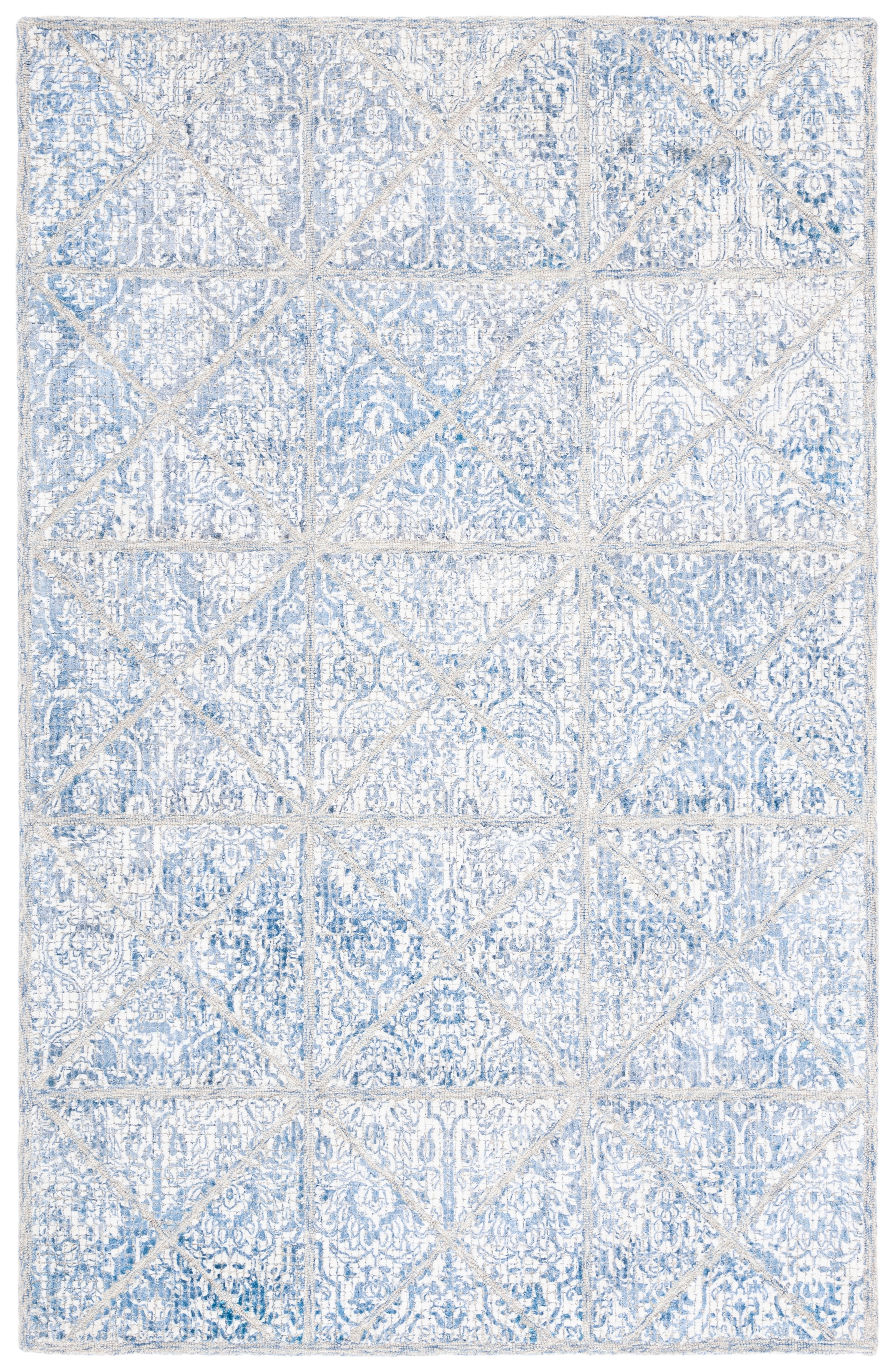 SAFAVIEH Artistry Bedelia Ogee Area Rug, Blue/Natural, 5' x 8'