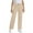 Khaki, variant on Girls' Dress Pants Elastic High Waisted Straight Leg Twill Casual Trousers School Pants with Pockets 7-16 Y