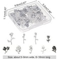 thumbnail image 2 of 135pcs Flower Theme Resin Fillers Charms Rose Plum Blossom Alloy Cabochons Alloy Epoxy Resin Supplies Nail Art Decorations for DIY Resin Jewelry Making - Silver & Silver, 2 of 7