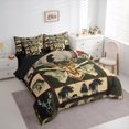 thumbnail image 3 of Manfei Jungle Wildlife Deer 7pcs Bedding Comforter Set,Fishing And Hunting Queen Bedding Sets,Rustic Bass Big Fish Queen Sheet Sets For Boys Kids,Breathable Home Decor Reversible, 3 of 8