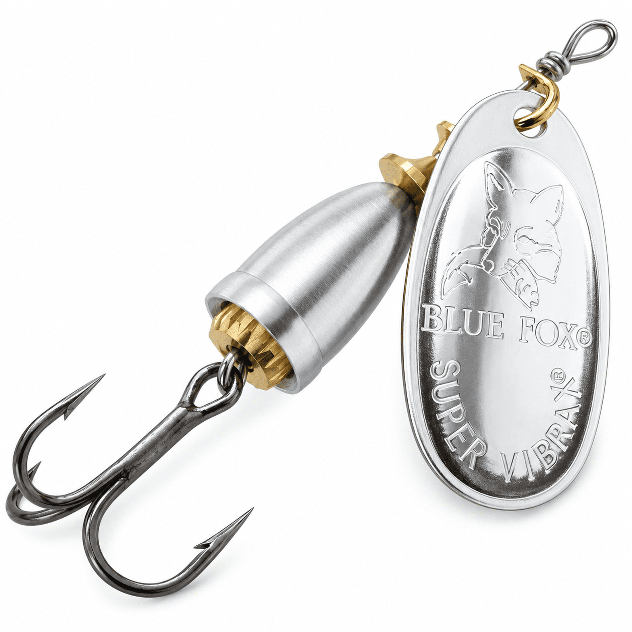 Blue Fox Classic Vibrax Size 4 Inline Spinner 3/8 oz Silver/Silver