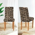 thumbnail image 5 of Leopard Print Brown Dining Chair Covers Set of 4, Stretch Kitchen Chair Slipcover Washable Removable Chair Covers Protector for Dining Room, Hotel and Ceremony, 5 of 6
