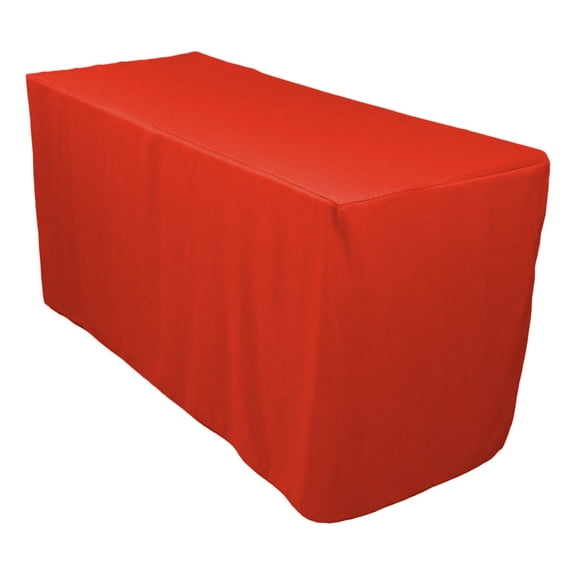 LinenTablecloth 4 ft. Fitted Polyester Tablecloth Red