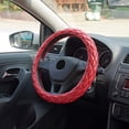 thumbnail image 6 of EING Steering Wheel Cover Leather Crystal Bling Anti-Slip Auto Car Steering Wheel Case Universal for 15 inch,Red, 6 of 6