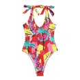 thumbnail image 2 of Fengqque Women Sexy Swimwear Fruit Printed Bandage Backless Siamese Swimsuit, 2 of 7