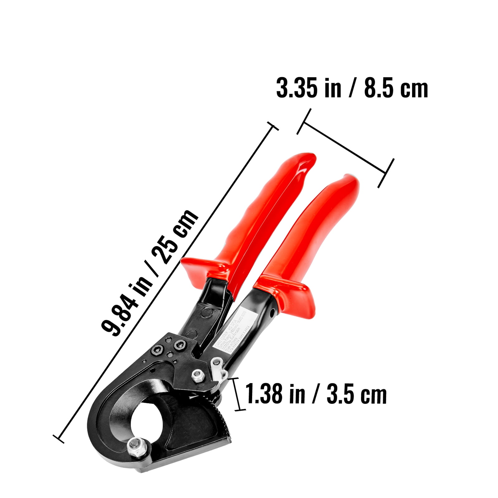 KFFKFF Ratcheting Cable Cutter, 10" Ratchet Wire and Cable Cutter, Cut up to 240 mm??, with Comfortable Grip Handles, Easy to Use Quick-Release Lever, Silicon-Manganese Spring Steel Blade