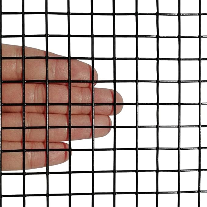 Black PVC Coated Hardware Cloth 48 h x 50 Foot 1/2 h x 1/2 h 19GA