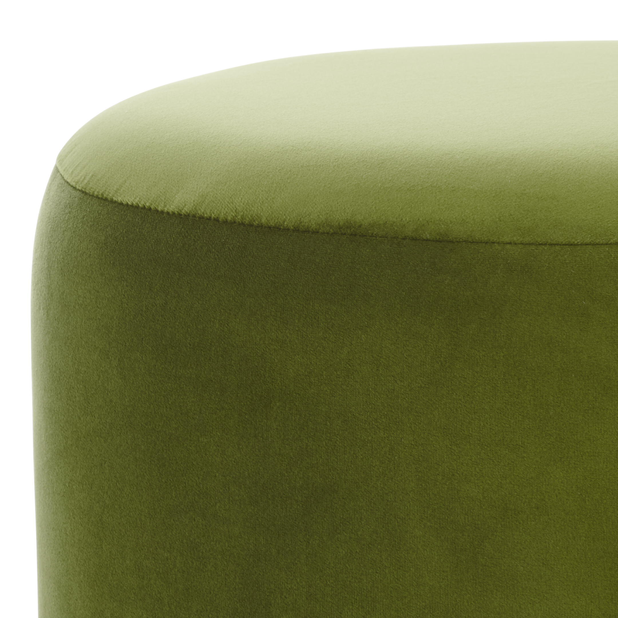 Safavieh Naref Mid-Century Round Ottoman, Olive
