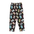 thumbnail image 4 of Xecao Colorful Retro Tape Women's Straight Lounge Pajama Pants: The Epitome of Relaxed Sleepwear, 4 of 9