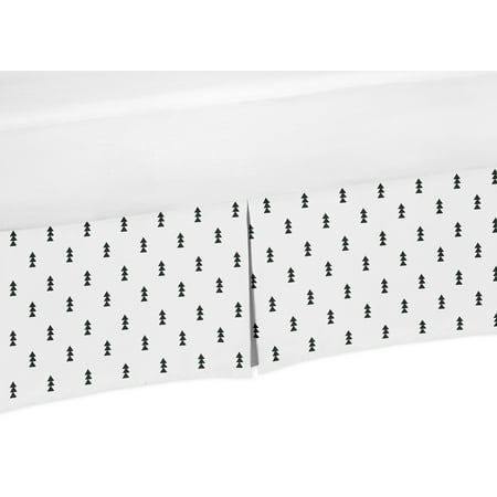 UPC: 0846480052555 | Black and White Triangle Tree Baby Boy Pleated Crib Bed Skirt Dust Ruffle for Bear Mountain Watercolor Collection by Sweet Jojo Designs