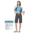 thumbnail image 3 of SPECIAL MAGIC Women’s Bermuda Shorts 12" Inseam High Waist Cotton Athletic Workout Lounge Shorts with Pockets, 3 of 5
