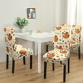 thumbnail image 4 of Fall Thanksgiving Chair Covers Set of 4, Pumpkin Turkey Dining Chair Protectors, Elastic Removable Washable Dining Chair Covers for Fall Thanksgiving Kitchen Dining Room Holiday Decorations, 4 of 6