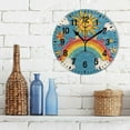 thumbnail image 3 of Yayeee 10" Wall Clock Battery Operated Quartz Round Silent Non-Ticking Home Decor, Rainbow with Stars, 3 of 6