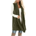 thumbnail image 4 of Long Vest For Women Sevevn Womens Fuzzy Fleece Vest Warm Sleeveless Sherpa Jacket Winter Oversized Outerwear with Pockets, 4 of 7