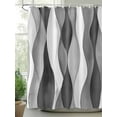 thumbnail image 2 of Gray Ripple Shower Curtain, Abstract Gradient Watercolor Modern Waterproof Shower Curtain Set with 12 Hooks Lightweight Washable Fabric Shower Curtains for Bathroom 72x78 Inches, 2 of 6