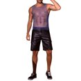 thumbnail image 2 of INSPIRE CHIC Rhinestones Sparkly Tank Top for Men's Shiny Mesh Sleeveless Tee Shirt Rave Sheer Metallic Vest M Blue, 2 of 6