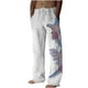 thumbnail image 2 of Pantalones largos de verano para hombre, de algodón y pierna ancha, deportivos con cordones estampados, informales, 2 of 6